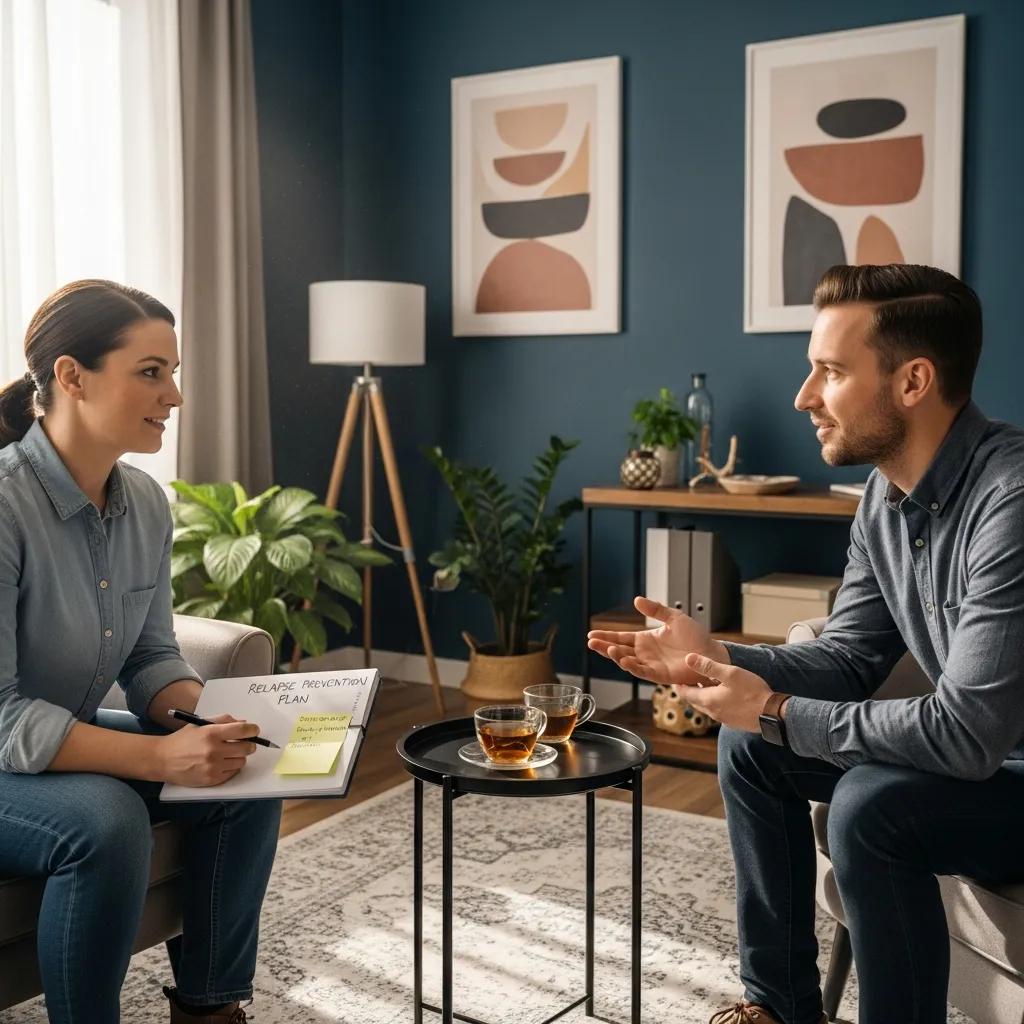 What Happens During Medical Detox? A Day-by-Day Timeline of Medical Detox Stages and Symptoms 2 Individual therapy session highlighting aftercare planning and relapse prevention strategies